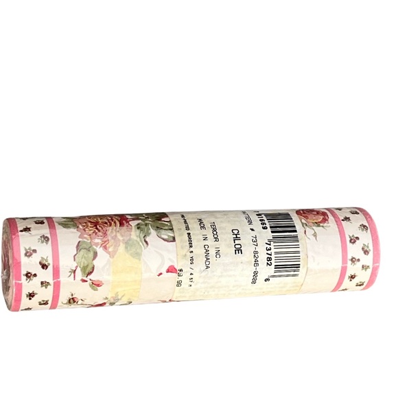 Vintage Floral Wallpaper Border Roll Wrapped Never Used 5 Yards Tercor Inc Chloe - Picture 2 of 9